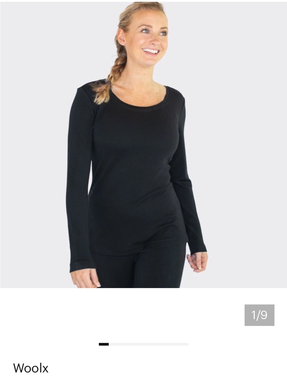 Woolx Women’s Merino Wool Long Sleeve Scoop Neck Kenzie Top in Gray